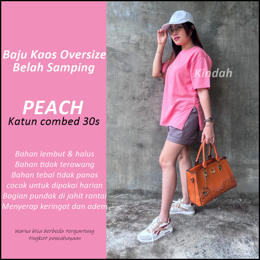 Jual Baju kaos oversize wanita model higt slit atau belah samping