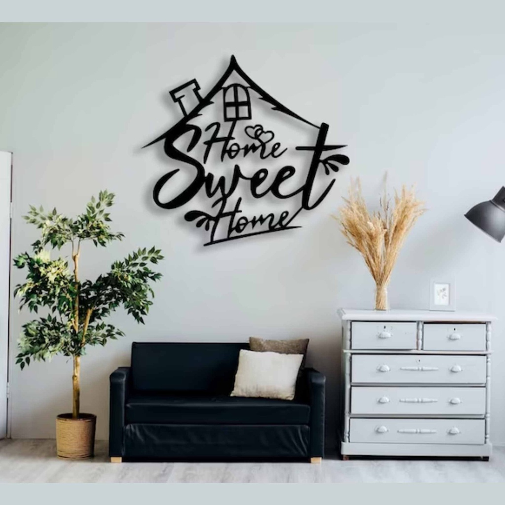 Jual (40x40cm) Hiasan dinding Home - Spesial Decor HOME timbul Tulisan