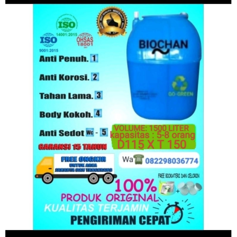 Jual Septic Tank Biotech Biofil Biotank Biofilter Sepiteng 1500Liter ...