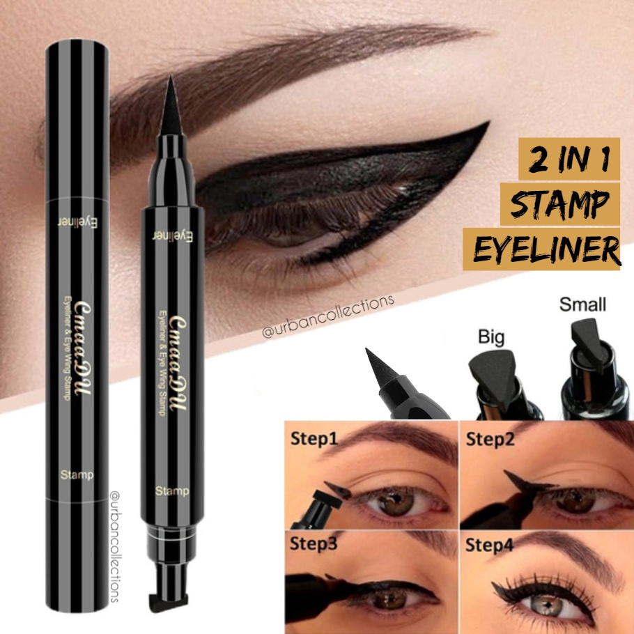 Jual Cmaadu EYELINER 2in1 AND EYEWING STAMP Hitam Waterproof Murah