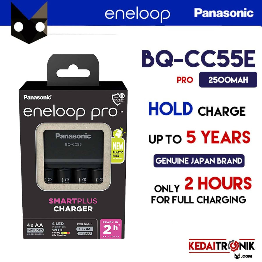 Jual New Charger Kit Eneloop Pro Panasonic Bq Cc55e Baterai Aa 2500