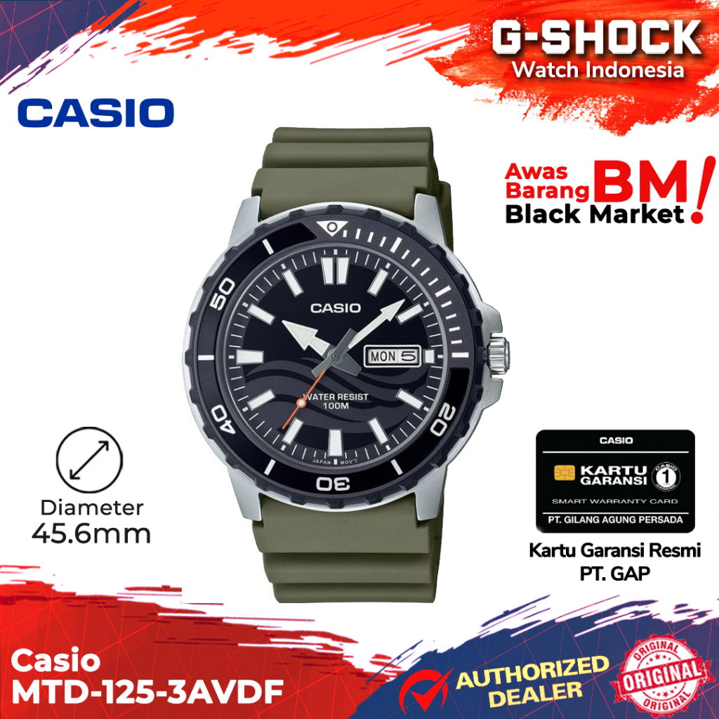 Jual Casio General MTD-125-3AVDF MTD-125-3A MTD-125 MTD125 MTD 125 ...