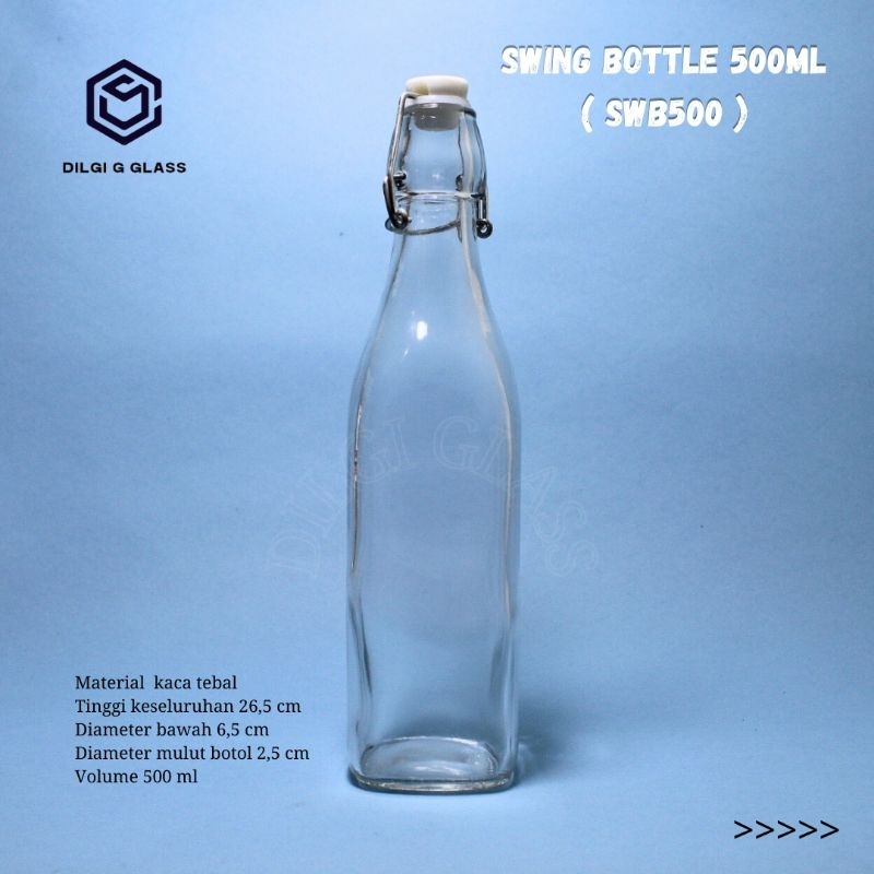 Jual SWB500 bormioli swing 500 / swing bottle 500ml kotak / botol kait ...