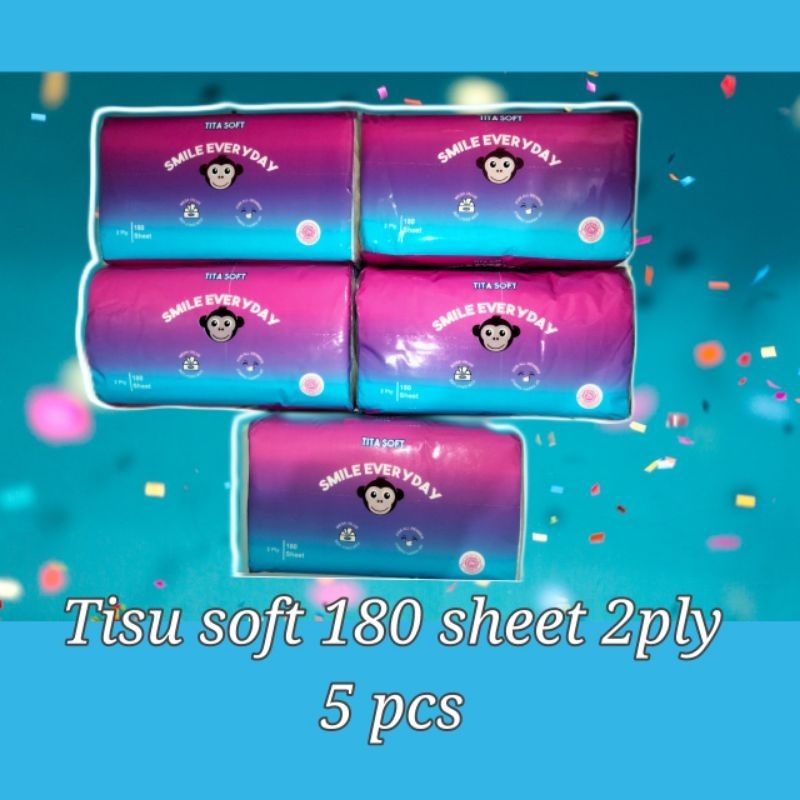 Jual Tisu murah tita soft facial tissue 180 sheets 2 ply isi 5 pcs