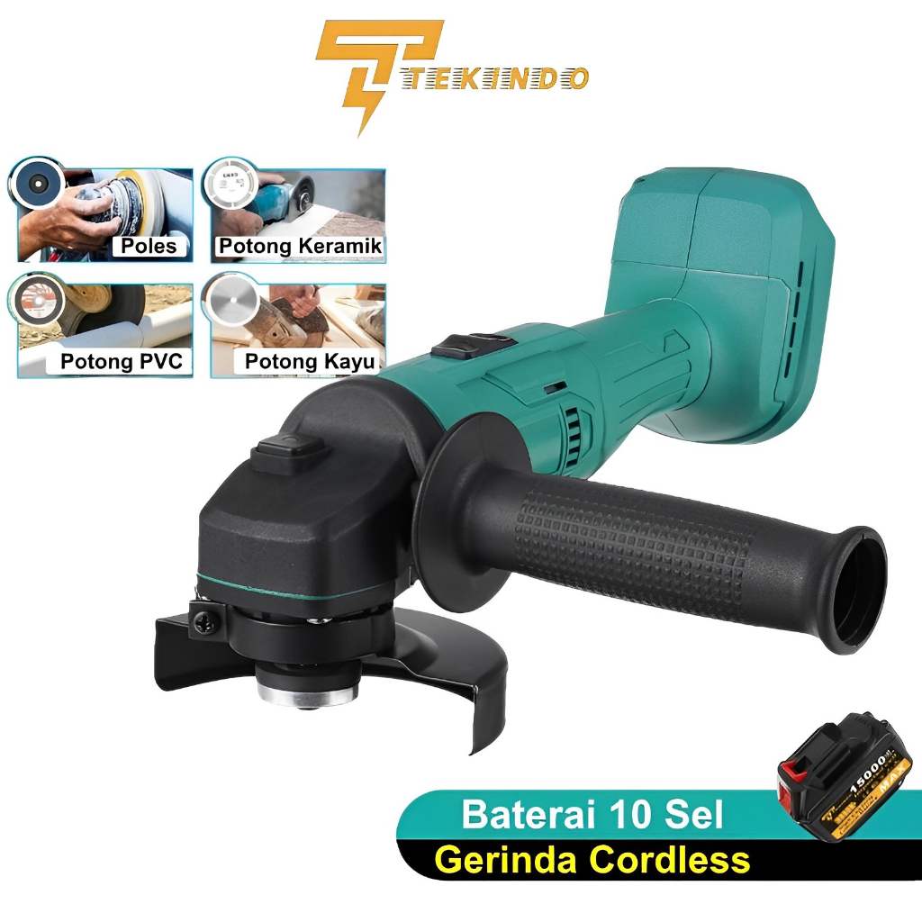 Jual Mesin Gerinda Tangan Cas Baterai Tanpa Kabel Cordless Angle Grinder Terbaik dan Termurah