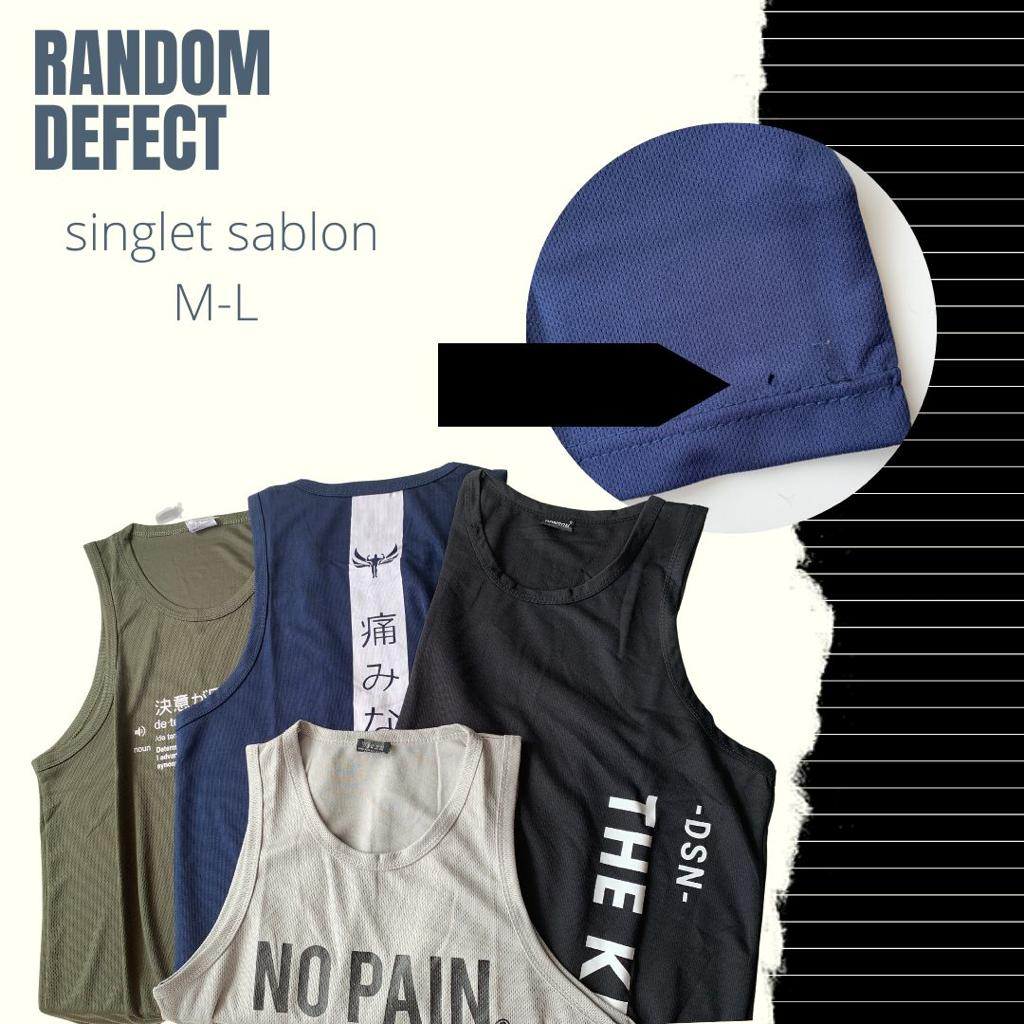 Jual Singlet Sablon Defect Reject Cacat Warna Random Ukuran Random ...