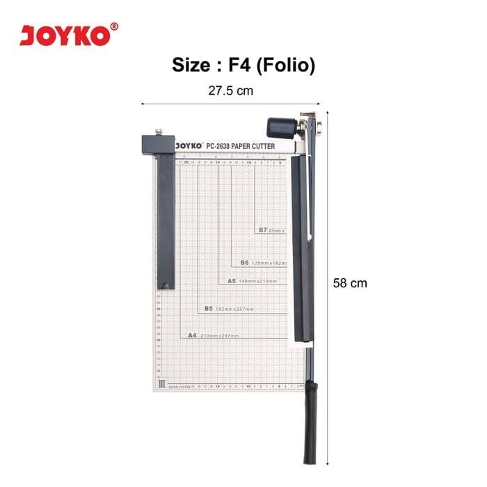 Jual Alat Pemotong Kertas Besi Paper Cutter F4 Folio Joyko Pc 2638