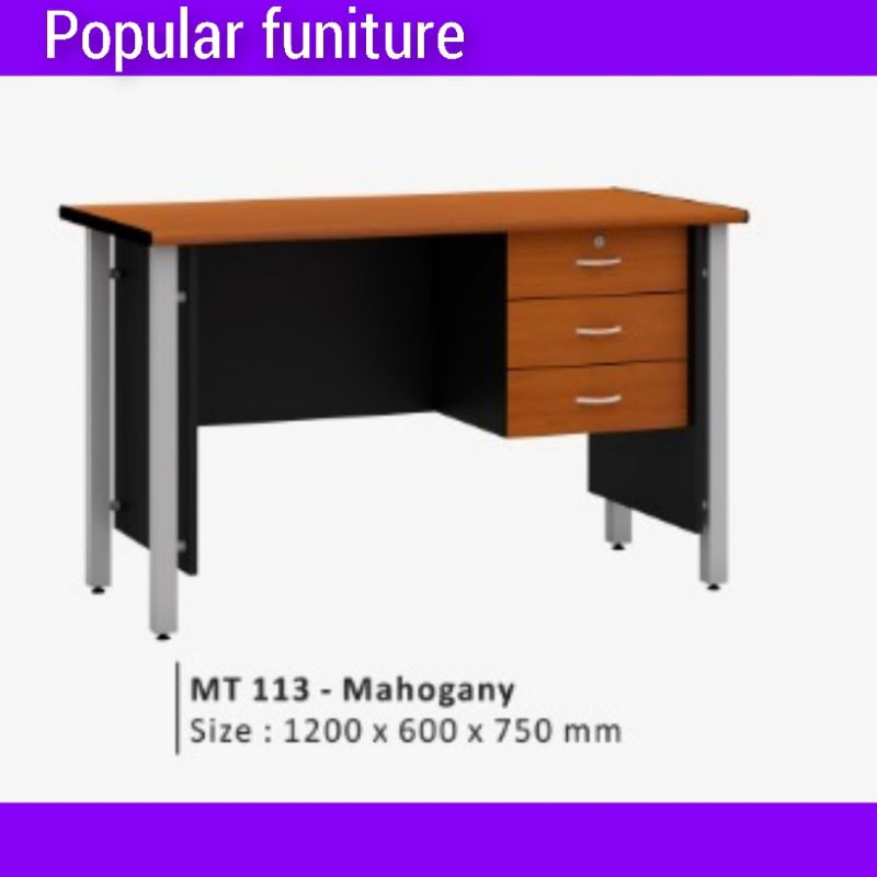 Jual MEJA KANTOR MT-113(UK.120x60x75cm) POPULAR FUNITURE MEJA KERJA ...