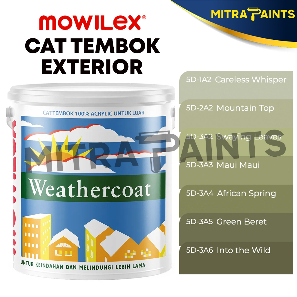 Jual Cat Tembok Eksterior Mowilex Weathercoat Liter Sage Green