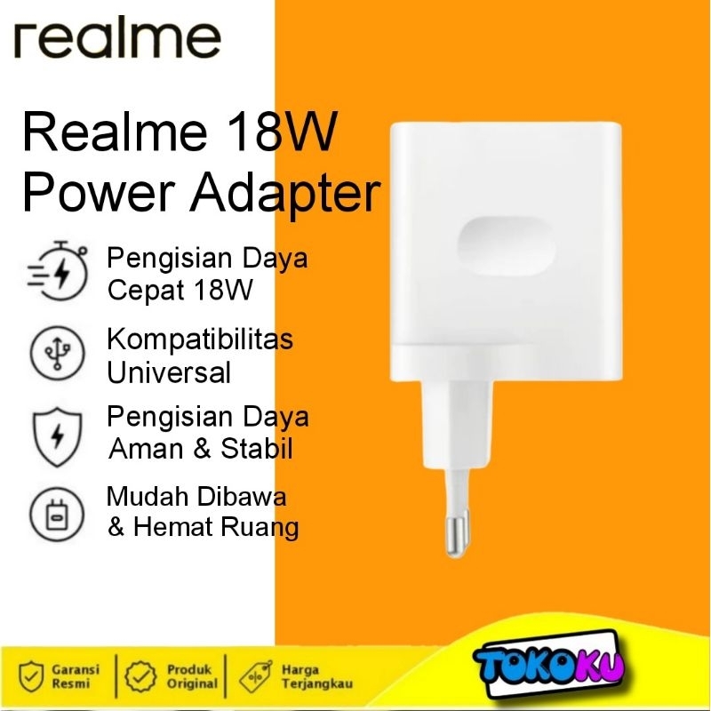 Jual REALME 18W POWER ADAPTER HP PENGISIAN CEPAT - PUTIH | Shopee Indonesia