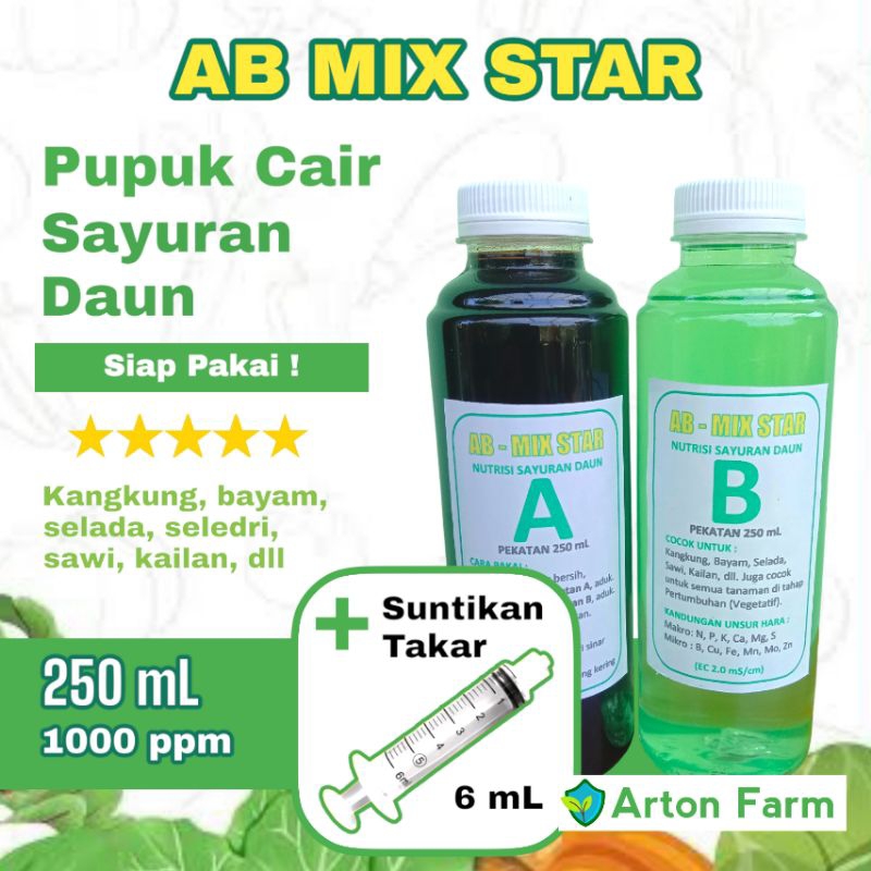 Jual Pupuk Ab Mix Cair Sayuran Daun Siap Pakai Ml Suntikan Takar