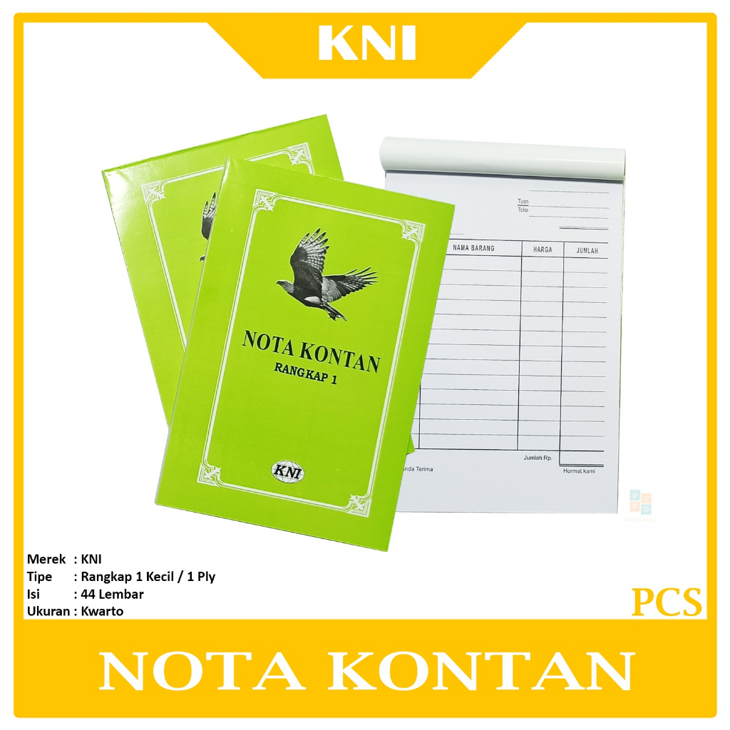 Jual KNI - Buku Nota Kontan Rangkap 1 Kecil - Pcs | Shopee Indonesia