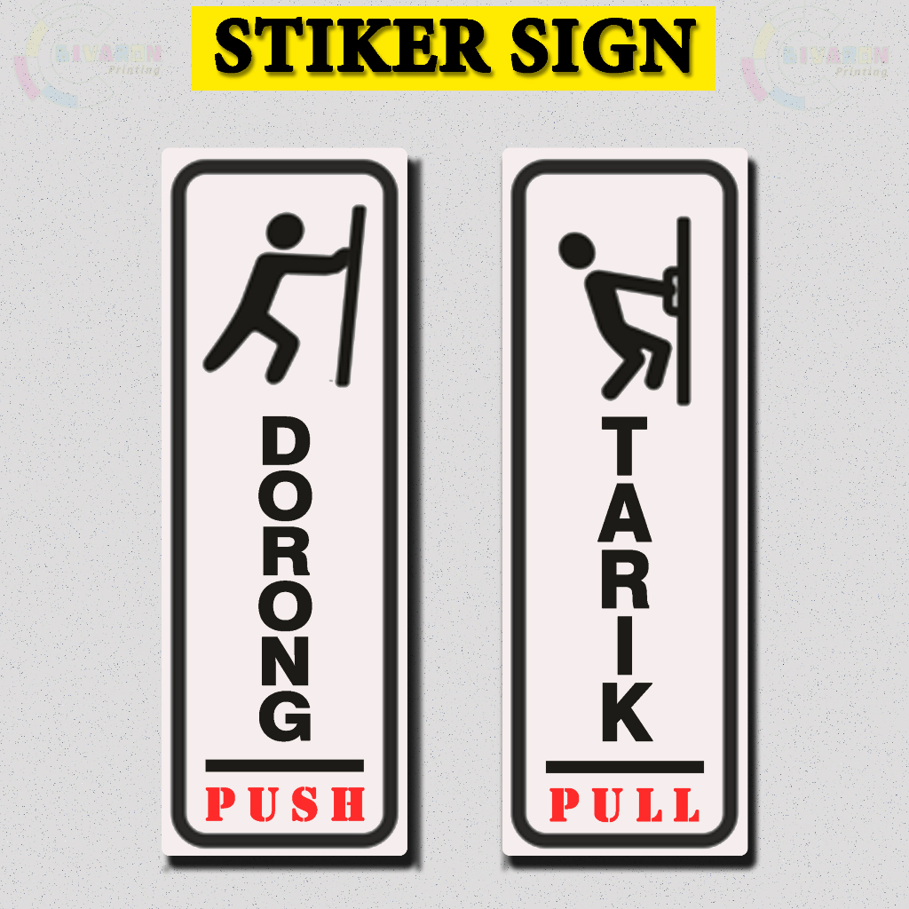 Jual Sign Label stiker/stiker tanda dorong dan tarik | Shopee Indonesia