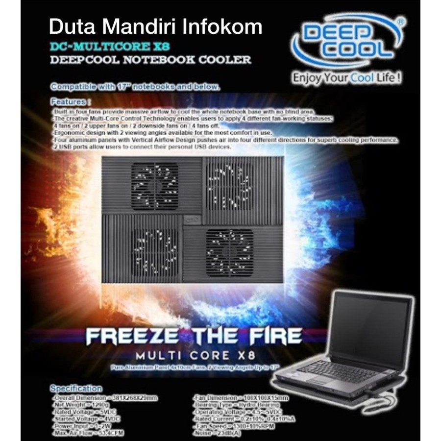 Jual Deepcool MultiCore X8 - Cooling Pad Notebook | Shopee Indonesia