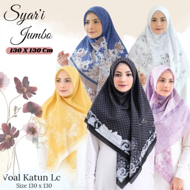 Jual Jilbab Segi Empat Motif Jumbo Syar'i Premium Laser Cut Cantik ...