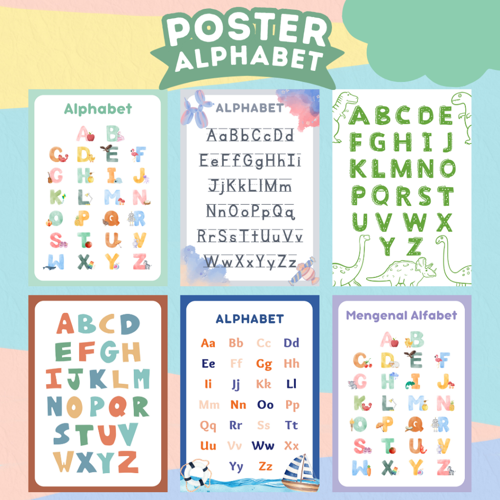 Jual POSTER EDUKASI WIPE CLEAN | ALPHABET | ALFABET | Poster Edukasi ...