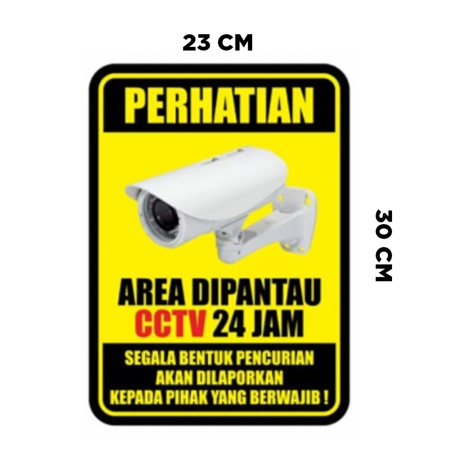 Jual Stiker VINYLArea CCTV 24jam 23 x 30 cm. Perhatian sign Rambu k3 ...