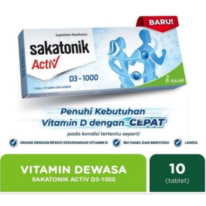 Jual Sakatonik / Sakatonik Activ Vitamin D3 1000 IU 10 Tablet | Shopee ...