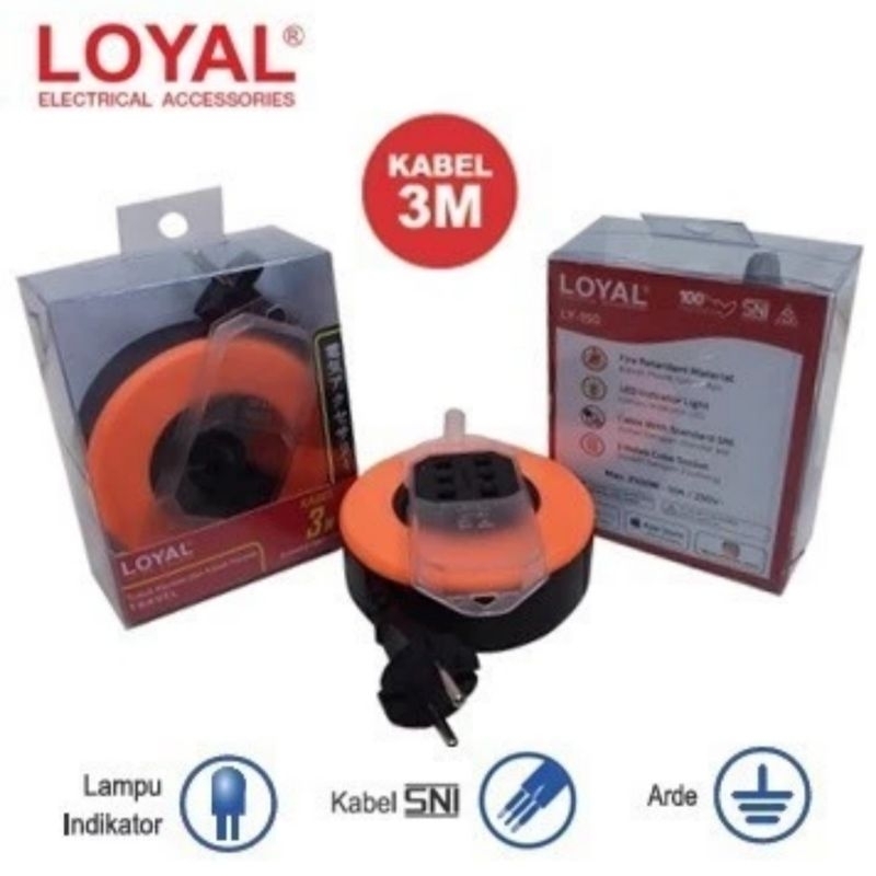 Jual KABEL ROLL MINI LOYAL LY-150 SNI KABEL ROLL TRAVEL 3 LUBANG 3M ...