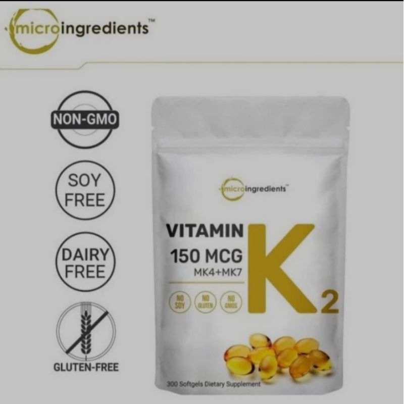 Jual Vitamin K2 150MCG MK4+MK7 isi 300 softgel Microingredients
