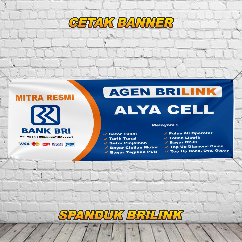 Jual Cetak Banner Spanduk Custom/BRILINK (FREE DESAIN) | Shopee Indonesia