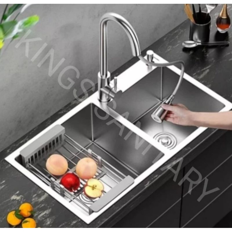 Jual Kitchen Sink Lobang Stainless Komplit Set Bak Cuci Piring Modern Shopee Indonesia