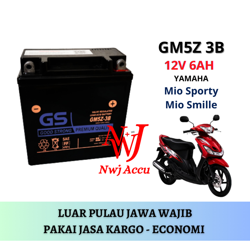 Jual Aki Kering Motor Mio Smile Mio Sporty GM5Z GT6A YB5L GS Good