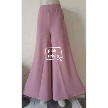 Relvia Kulot Bahan Waffel Kulit Jeruk Model Palazo.02