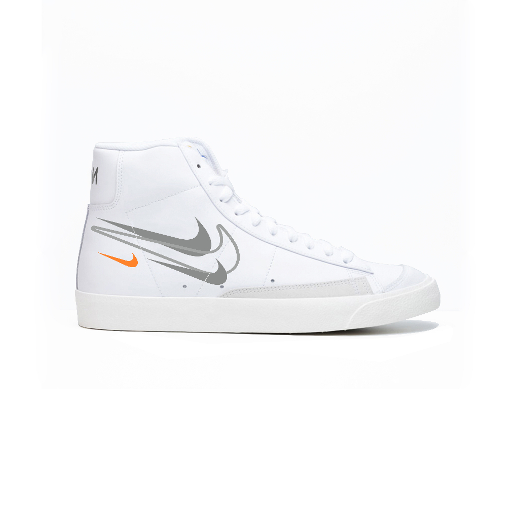Jual Sepatu Blazer Vintage77 Mid Double Swoosh Putih Abu White