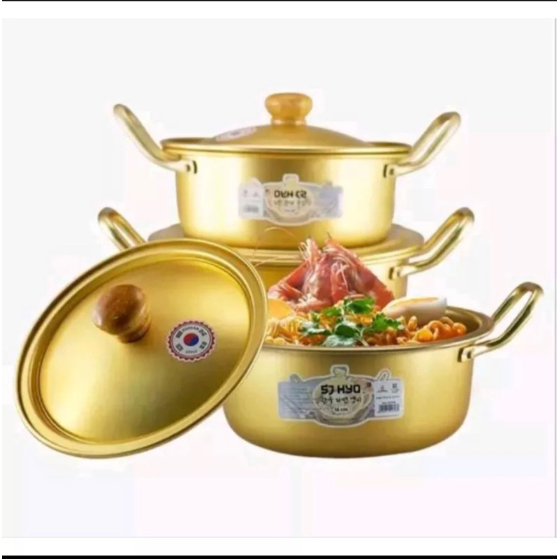 Jual Panci Ramyun / panci ramen gold ukuran / panci mie ramyun gold ...