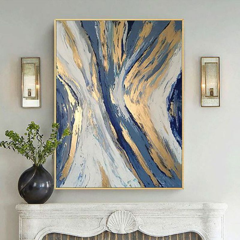 Jual Lukisan Abstrak gold tekstur Timbul elegan size 60x40 plus ...