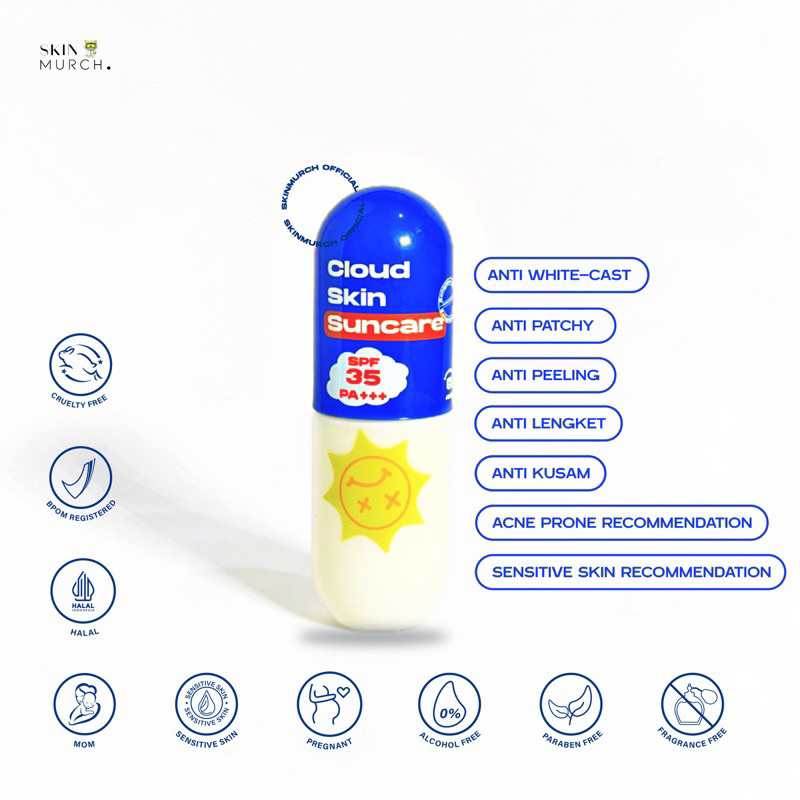 Jual (READY STOCK) SKINMURCH Cloud Skin Suncare SPF 35 PA+++ [Sensitive ...