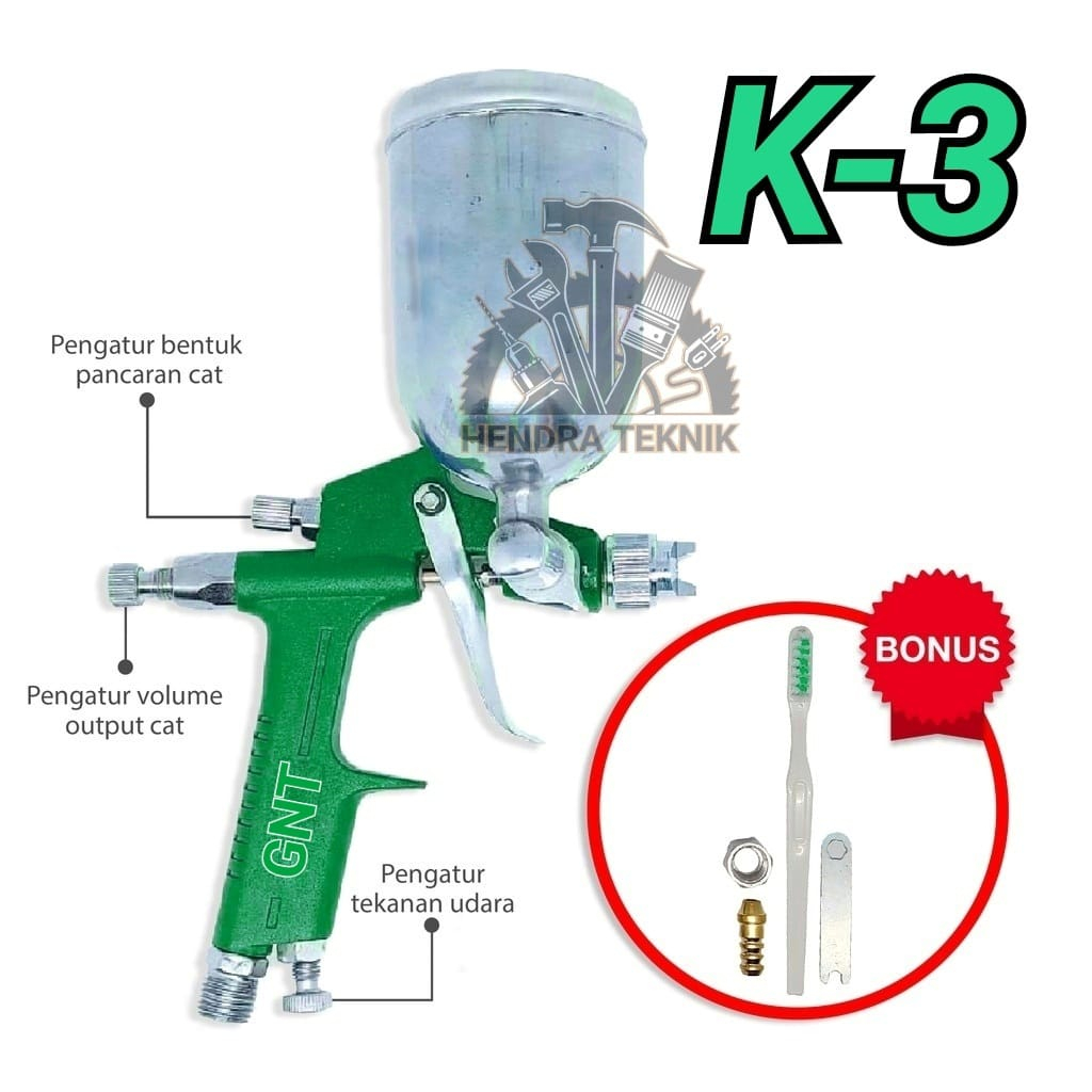 Jual SPRAYGUN K3 SPRAY GUN TABUNG ATAS 200cc TIPE MEKAR SPET DUCO SEPET
