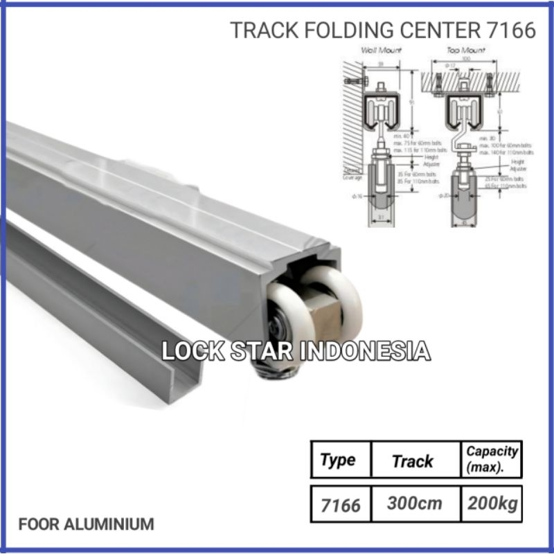 Jual Rel Pintu Lipat Atas Bawah Folding Rel Pintu Gantung Top Bottom