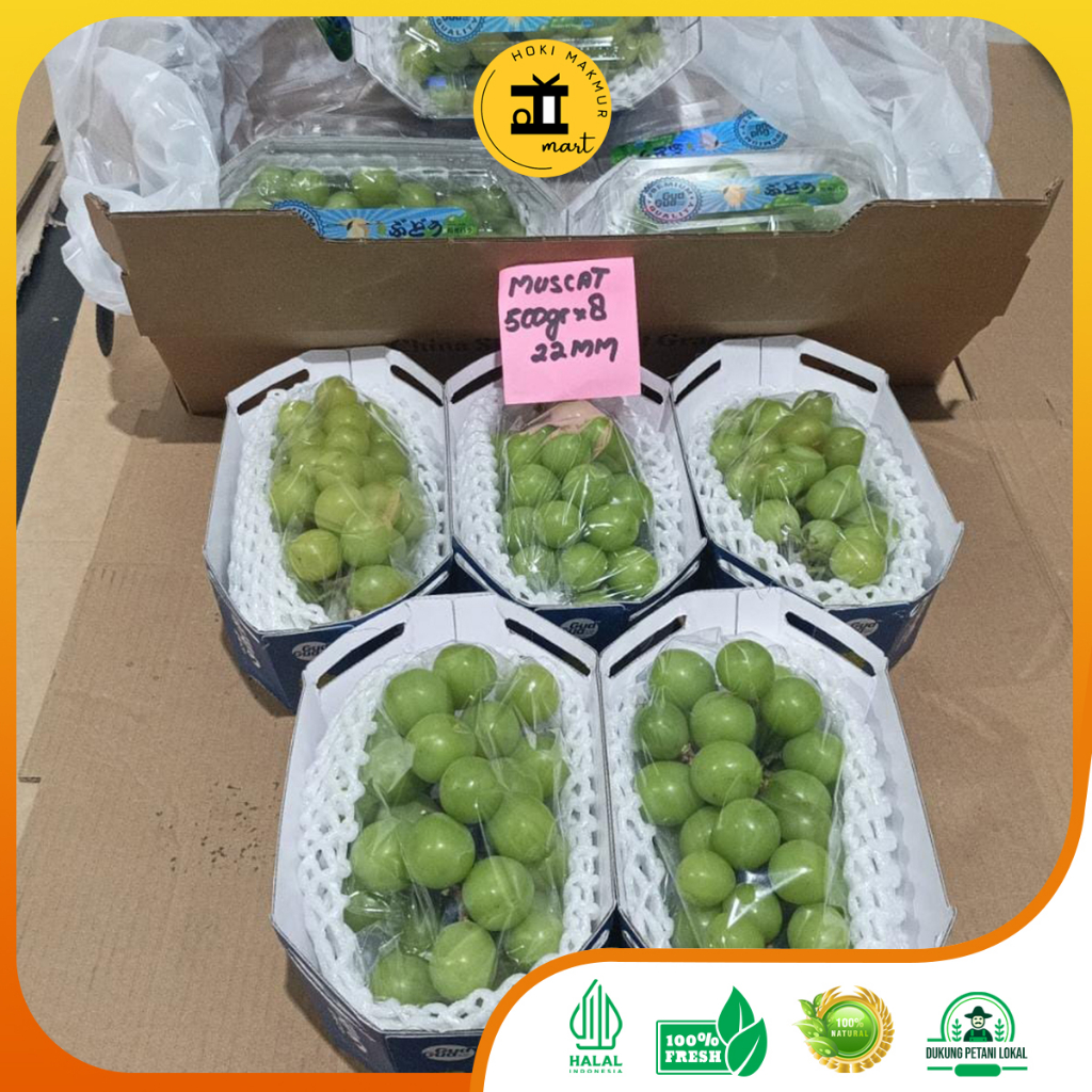 Jual BUY 1 GET 1 GREEN MUSCAT PREMIUM 1 PACK 500 GRAM | ANGGUR HIJAU ...
