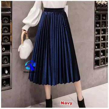 Rok Plisket Bludru Velvet 7 8 Premium All Size