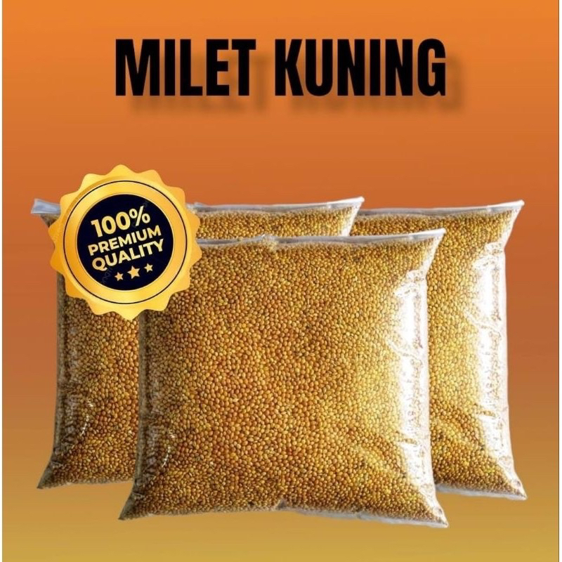 Jual Millet Kuning 1 kg pakan lovebird kenari ayam perkutut / Milet ...