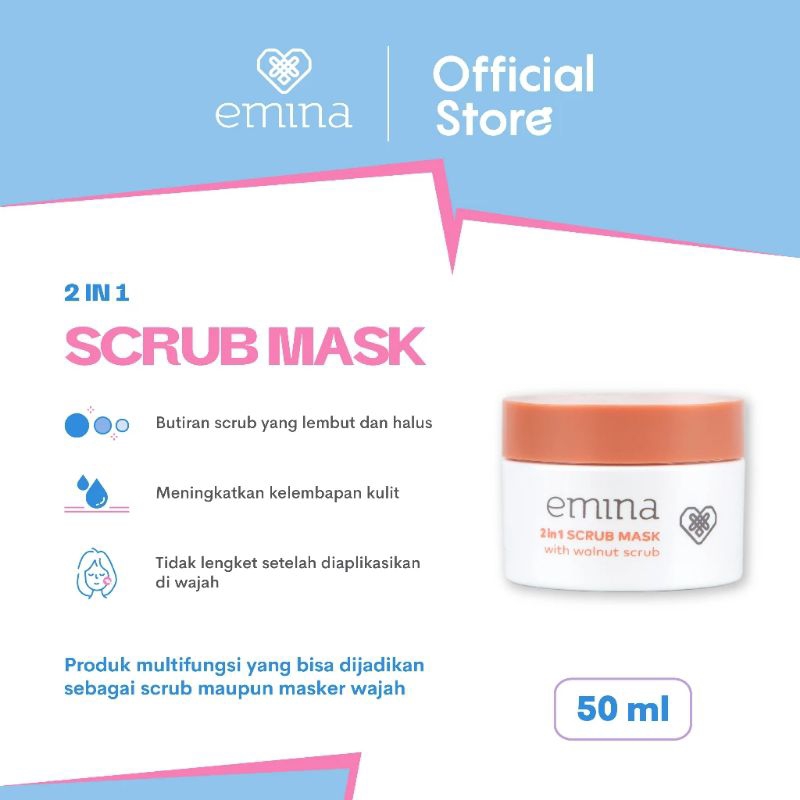 Jual Emina 2 in 1 Scrub Mask 50ml Shopee Indonesia