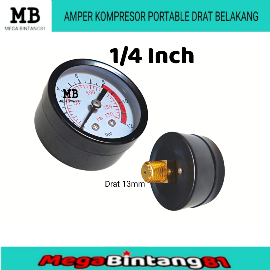 Jual Manometer Pressure Gauge Pressur Pressure Gauge Kompresor Portable