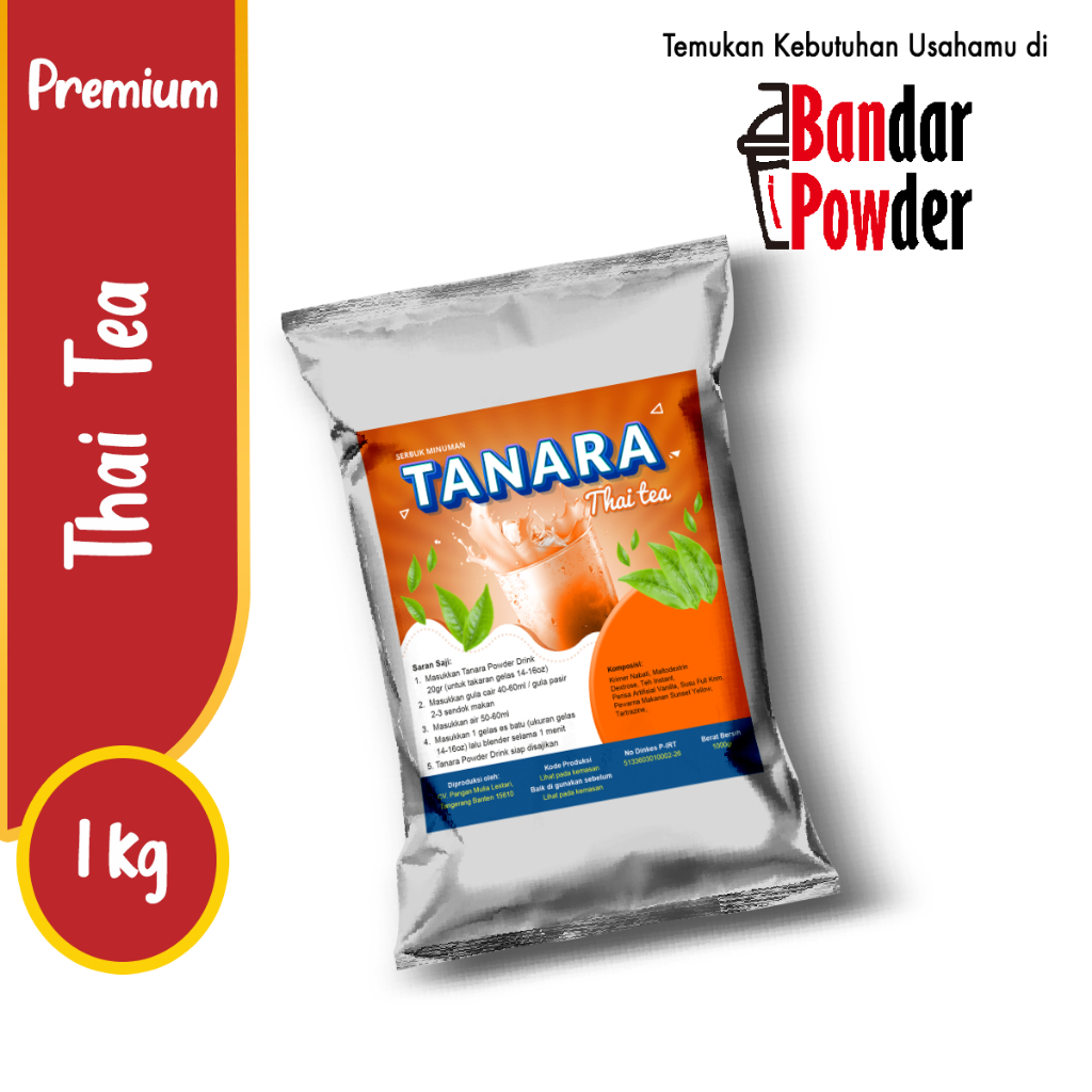 Jual Bubuk Minuman Thai Tea 1kg - Serbuk Minuman Tanara - Bandar Powder ...