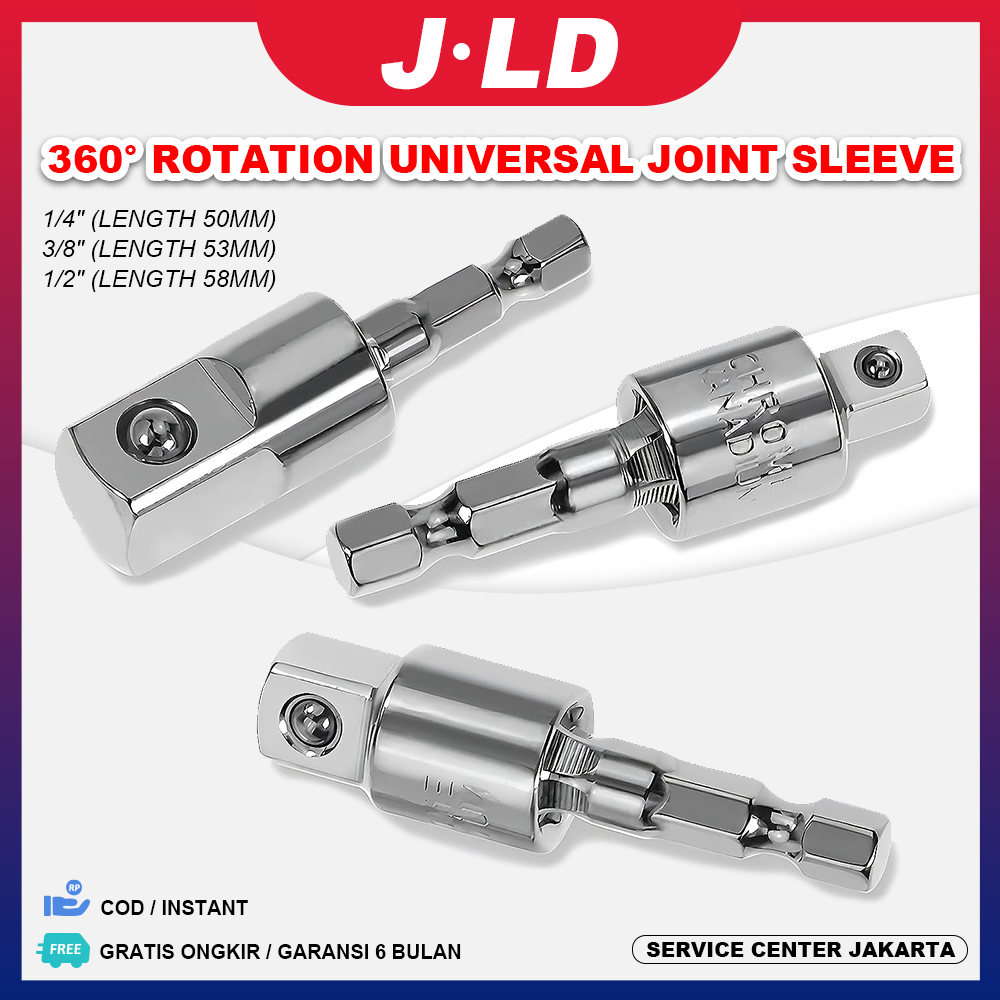 Jual JLD 360° Rotation Universal Joint Sleeve Change Head Socket