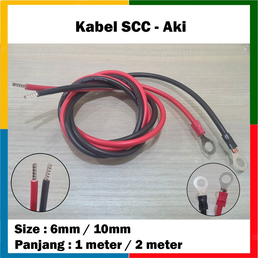 Jual Kabel Scc Aki Solar Panel Sepasang Merah Hitam Shopee Indonesia