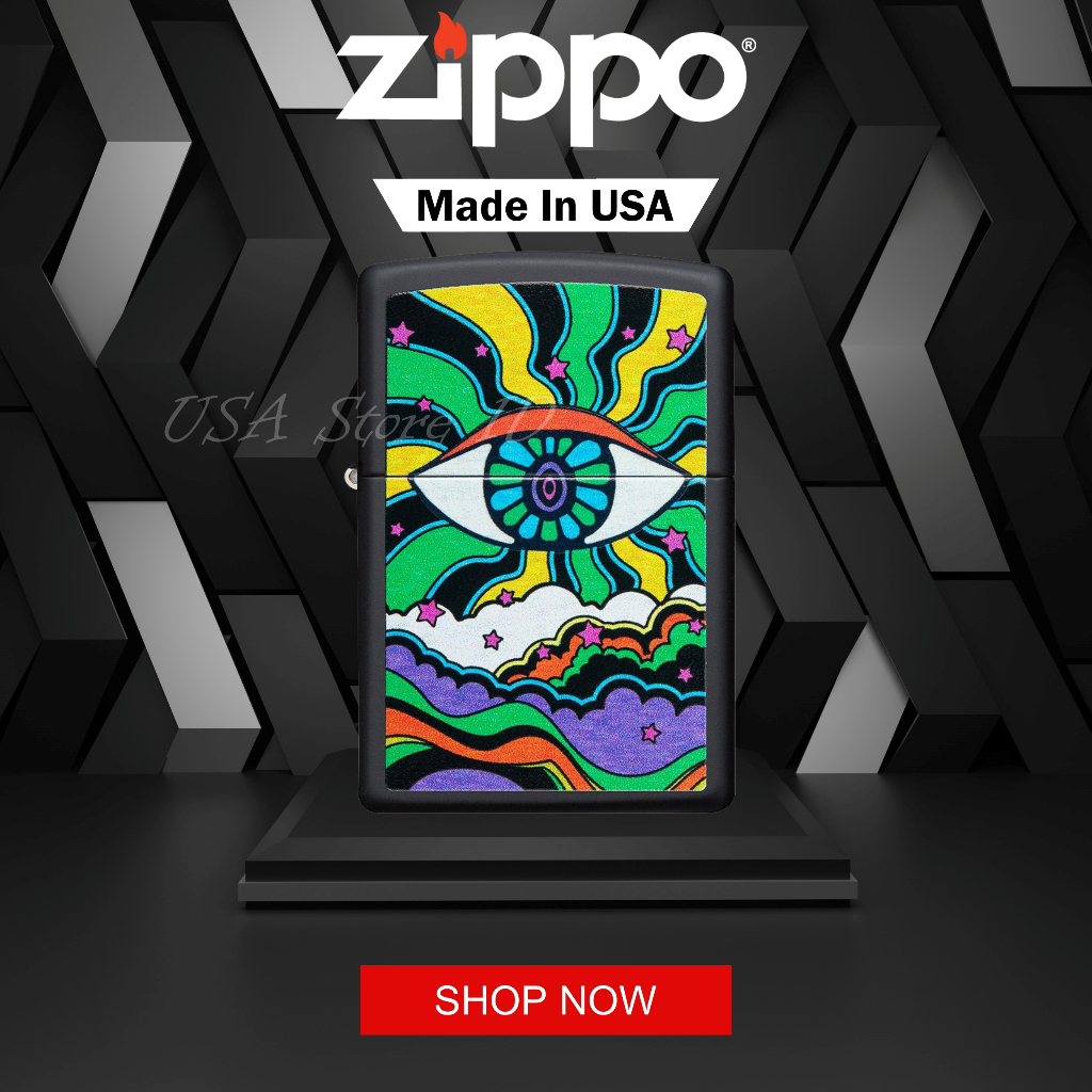 Jual Zippo Black Light Eye Design 49699 Original Made In USA Shopee