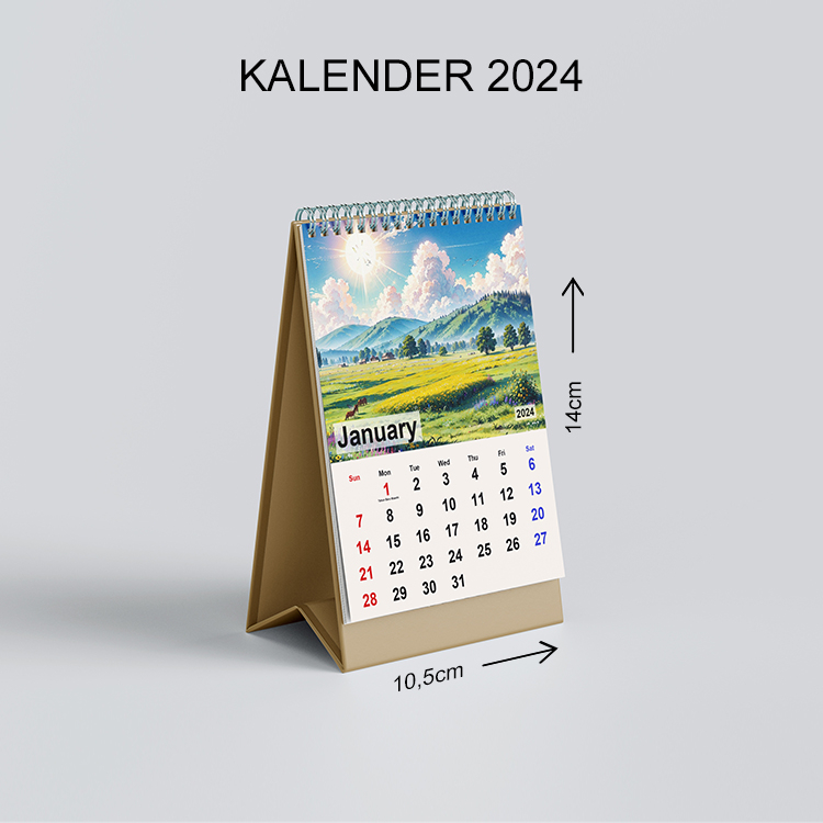 Jual Kalender 2024 Lengkap Kalender Meja Ukuran Kecil Motif Nature 03
