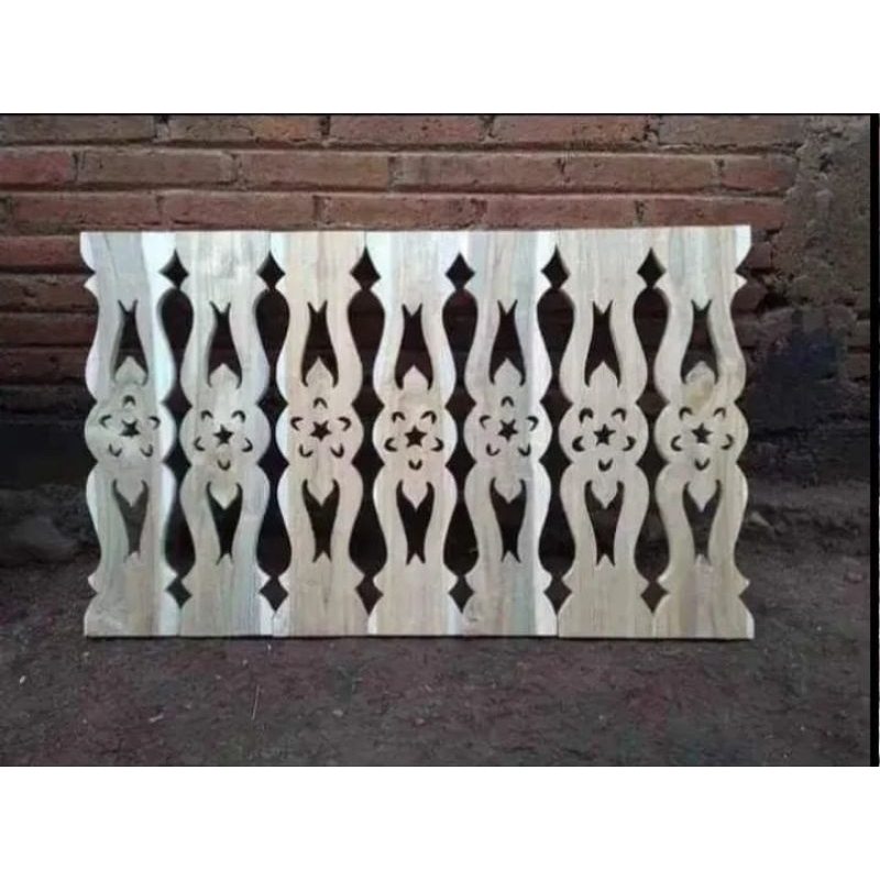Jual papan pagar teras rumah kayu jati pagar kayu minimais Shopee