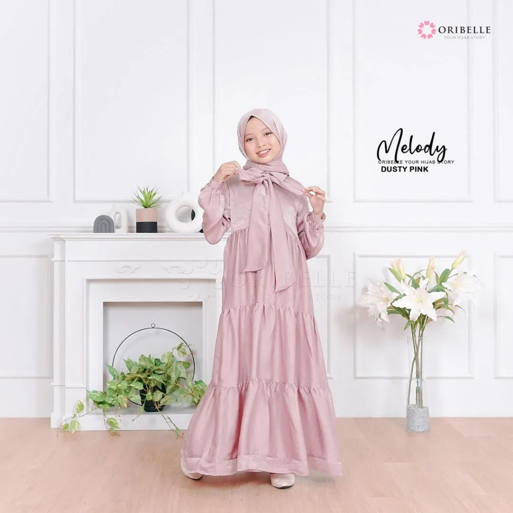 Jual BAJU MUSLIM ANAK PEREMPUAN 1013TAHUN MODEL TERBARU MELODY DRESS