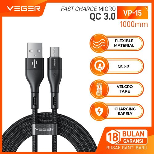 Jual Kabel Data Micro Usb Veger Vp Fast Charging A Panjang Cm Shopee Indonesia