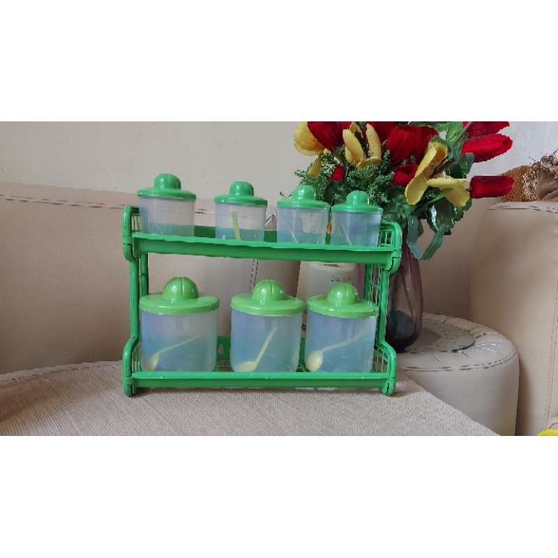 Jual RANTANGSHOP TEMPAT BUMBU 2 SUSUN PLUS SENDOK KITCHEN SET WRNA WRNI ...