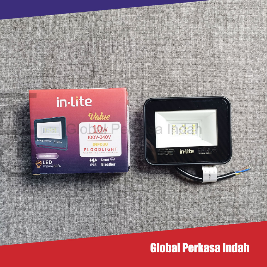 Jual INLITE LAMPU SOROT FLOOD LIGHT LED 10W INF030 PUTIH KUNING ...