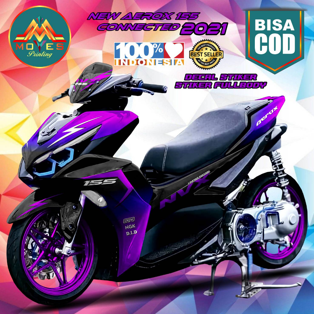 Jual Bisa Cod Decal Sticker Variasi Fullbody All New Aerox Connected Full Body Dekal